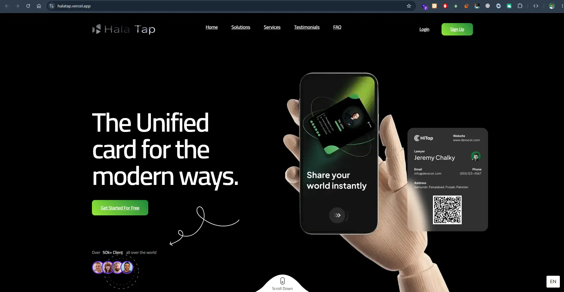 Hala Tap Digital NFC Business Card